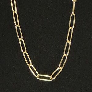 Gold Plated Paperclip Chain Necklace - Women’s Girl’s Jewelry